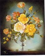 Floral, beautiful classical still life of flowers.136